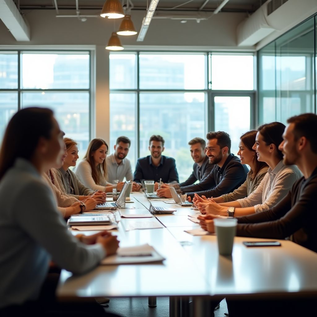 Un ambiente de oficina moderno y colaborativo
